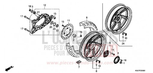 REAR WHEEL/SWINGARM SH300AG de 2016